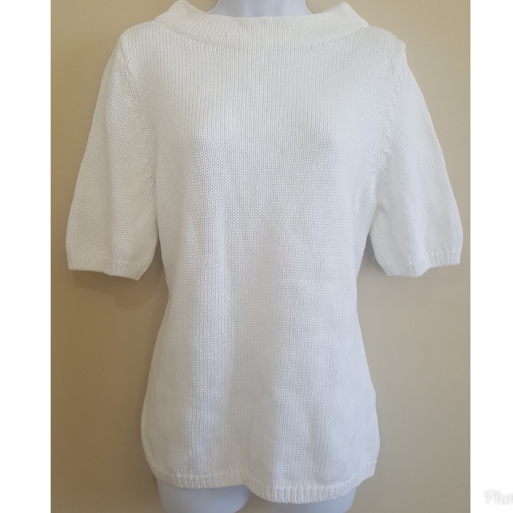 Talbots 100% cotton short sleeve knit sweater